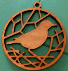 Bird Ornament For Laser Cut Free Vector File