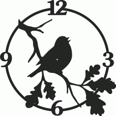 Bird Wall Clock Free DXF File