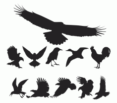 Birds Pack For Laser Cut Free Vector File