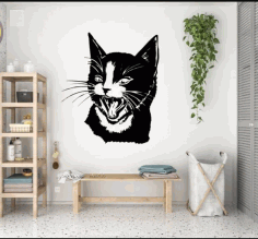 Black Cat Wall Decorand Free Vector File