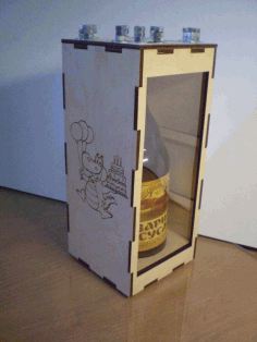 Bottle Storage Box For Laser Cutting Free Vector File