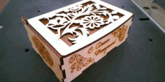 Box With Flowers For Laser Cut Free DXF File