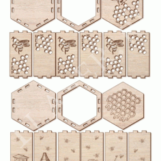 Boxes For Honey Layout For Laser Cut Free Vector File, Free Vectors File