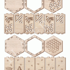 Boxes For Honey Layout For Laser Cut Free DXF File