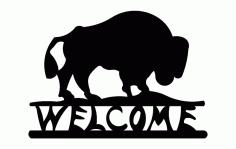 Buffalo Welcome Silhouette Free Vector File