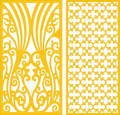 Bulkhead Partitions Peacocks Pattern For Laser Cut Free Vector File