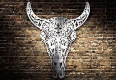 Bull Face Stainless Steel Sheet Metal Laser Cutting Free DXF File
