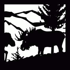 Bull Moose Cow Mountains Cnc Plasma Free DXF File