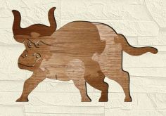 Bull Puzzle Drawing For Laser Cut Free DXF File