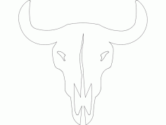 Bull Skull Head Free DXF File
