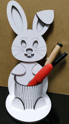 Bunny Pen Holder For Laser Cut Free Vector File