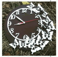 Butterflies Wall Clock Free Vector File