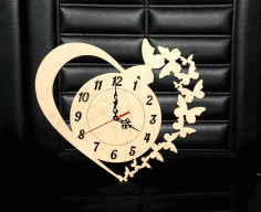 Butterfly Clock Free Vector File