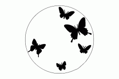 Butterfly Clock Free DXF File