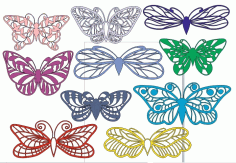 Butterfly Layouts For Laser Cut Free Vector File