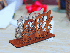 Butterfly Napkin Holder Template 3mm Laser Cutting Free DXF File