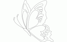 Butterfly Sketch Sticker Free DXF File