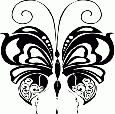 Butterfly Tattoo Design Cnc Laser Cut Free DXF File