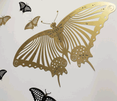 Butterfly Wall Sticker For Laser Cutting Free Vector File