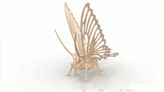 Butterfly Wood Insect 3d Puzzle 3mm Free DXF File
