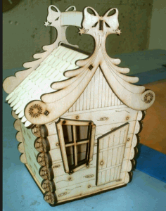 Candy House Christmas Decor Holiday Decor 4mm Plywood Laser Cut Free Vector File