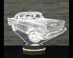Car 3d Led Night Light Template Free Vector File