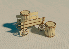 Cart With Barrel Drawings And Layouts For Laser Cutting Free Vector File