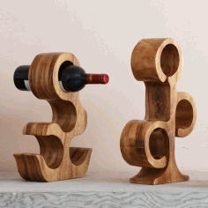 Cat Creative Wood Wine Rack Laser Cut Free Vector File