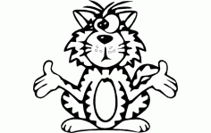 Cat Cross Eyed Free DXF File