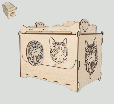 Cat House Laser Cutting Template Free Vector File, Free Vectors File
