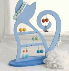 Cat Jewelry Stand For Laser Cut Free DXF File