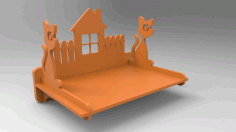 cat-polka Shelf Laser Cut Project Free Vector File