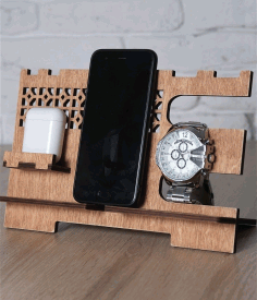 Cell Phone Stand Wooden Docking Stationfor Laser Cut Free Vector File