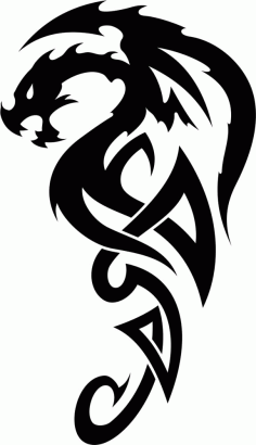 Celtic Dragon Tribal Tattoo Design Free Vector File