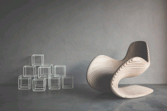 Chair Wave Design For Laser Cut Free Vector File
