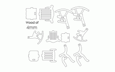 Chairs 3d Puzzle Free DXF File