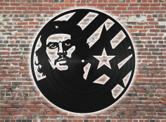 Che Guevara Wall Clock For Laser Cut Free Vector File