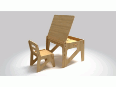 Children Desk With A Chair 12mm Free DXF File