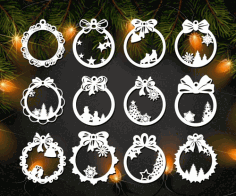 Christmas Ball Decorations Laser Cut Free Vector File