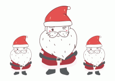 Christmas Cute Santa Claus Laser Cut Free Vector File