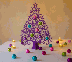 Christmas Decoration Christmas Tree Laser Cut Free Vector File, Free Vectors File