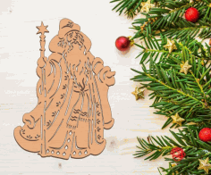 Christmas Father Frost And Snow Maiden In The Fairytale Forest Window Decoration Laser Cut Free Vector File