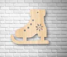 Christmas Ice Skates Shoes Hanging Ornament Laser Cut Free Vector File