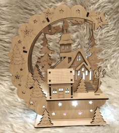 Christmas Lamp Holiday Lighting 3mm Laser Cut Free Vector File, Free Vectors File