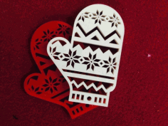 Christmas Mitten Christmas Toys Figurines Laser Cut Free Vector File