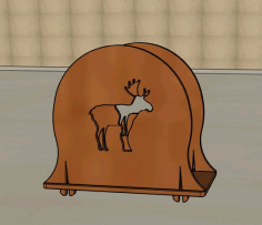 Christmas Reindeer Wood Napkin Holder Laser Cut Free DXF File