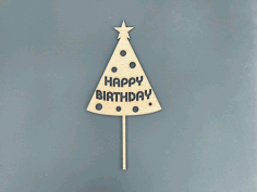 Christmas Tree Cake Topper Laser Cut Free DXF File