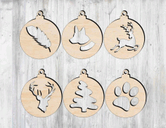 Christmas Tree Decorations Laser Cut Free Vector File