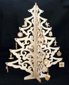 Christmas Tree Jewelry Didplay Wood Crafts Laser Cut Free Vector File