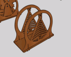 Christmas Tree Napkin Holder Ornaments Laser Cut Free DXF File